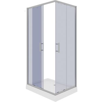 Душевой уголок Parly QZ71S 100х195 7262 профиль Хром стекло тонированное — фото 7, Прямоугольные душевые уголки