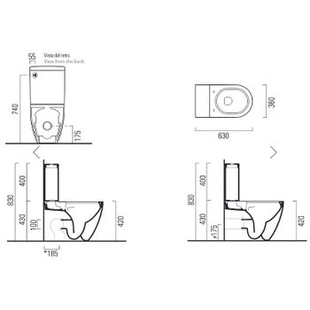 Унитаз компакт GSI Pura 880611 Белый глянцевый без бачка и сиденья — фото 3, Напольные унитазы