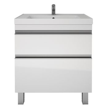 Тумба GRACE PLUS, 70 см, подвесная/напольная, 2 ящика, с опорами, белый глянец — фото 8, Тумбы под раковину