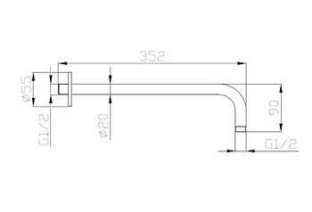 Кронштейн для верхнего душа ESKO SH376 black Черный матовый — фото 4, Кронштейны для верхнего душа