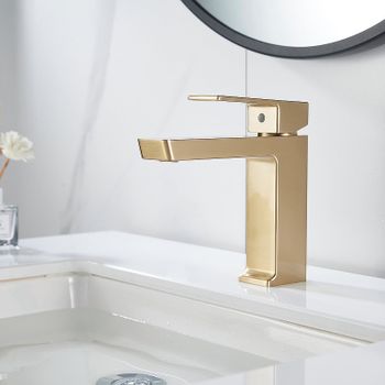 Смеситель для раковины Rose R18G R1801G-1 Золото матовое — фото 14, Смесители для раковины