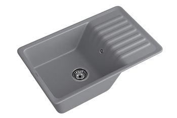 GRANFEST Мойка QUARZ 72 1-чаша+крыло 760*480мм темно-серый арт.GF-ZW- — фото 2, Кухонные мойки