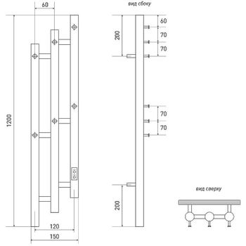 Электрический полотенцесушитель Melodia della vita Blues Cascade Electro 120х15 П3 MTRBCE12015 Хром — фото 2, Электрические полотенцесушители