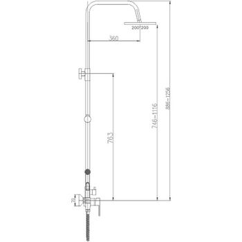 Душевая система Haiba HB2416 Хром — фото 2, Душевые стойки