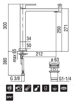 Смеситель для раковины Nobili Up UP94128/2CR Хром — фото 2, Смесители для раковины
