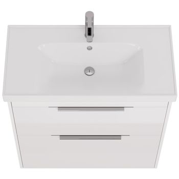 Тумба PRIME, 90 см, подвесная/напольная, 2 ящика, белый глянец — фото 10, Тумбы под раковину