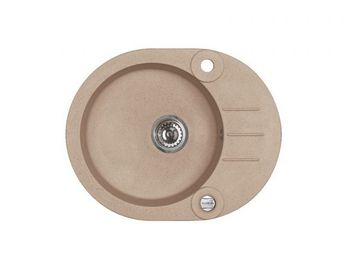 Мойка для кухни ROLL 40 GRANITAL ARCTIC-G11 595x475x160;1x с сифоном 1105296, — фото 1, Кухонные мойки