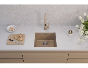 Мойка для кухни ALVEUS OMNI 20 GRANITAL BEIGE-G55 450x450x198 с сифоном 1145083 — фото 3, Кухонные мойки
