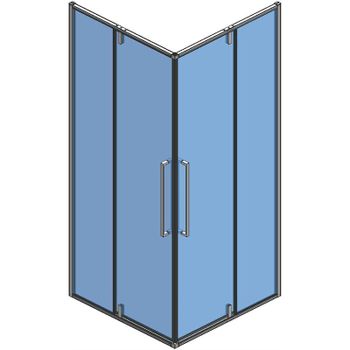 Душевой уголок AQUAme 90x90 AQM7102 профиль Хром стекло прозрачное — фото 4, Квадратные душевые уголки