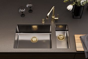 Мойка для кухни KOMBINO 50 MONARCH ANTRACITE SAT-90 542X442X195 U в компл. с выпуском без сифона, — фото 3, Кухонные мойки