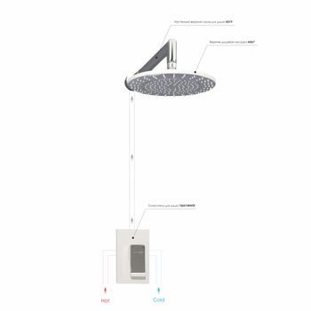 A12667WHITE Встраиваемый комплект для душа с верхней душевой насадкой — фото 2, Встраиваемые душевые комплекты