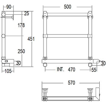 Электрический полотенцесушитель Margaroli Sole 540-3 BOX 5404703GDB Золото — фото 2, Электрические полотенцесушители