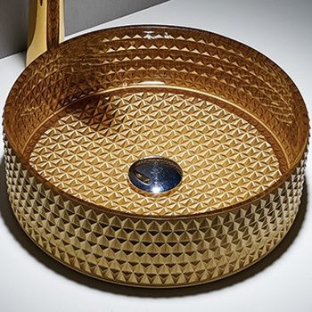 Раковина-чаша CeramaLux 36 GL05 Золото — фото 1, Раковины накладные