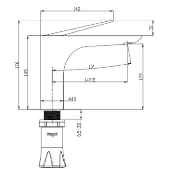Смеситель для раковины Raglo R21.10.09 Графит матовый — фото 9, Смесители для раковины