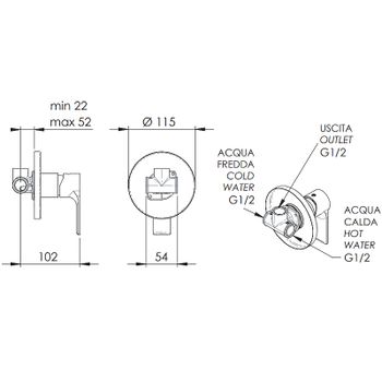 Смеситель для душа Remer Energy EY30NP Никель брашированный — фото 2, Смеситель для душа