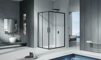 Душевой уголок Good Door Cofe CR-120-80-C-B 120x80 КФ00008 профиль Черный стекло прозрачное — фото 3, Прямоугольные душевые уголки