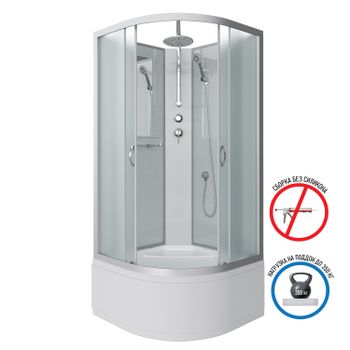 Душевая кабина Niagara Classic NG-2308-14BKT (90х90х210) высокий поддон(40см),стекло матовое,4 места — фото 2, Душевые кабины