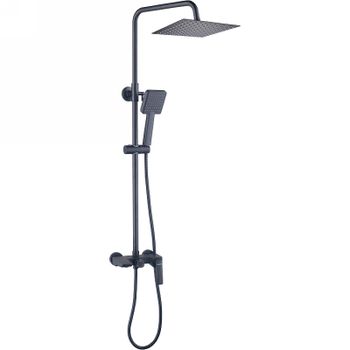 Душевая система Bond B02-9488 Черная матовая — фото 1, Душевые стойки