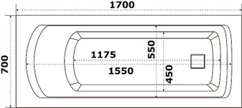 Акриловая ванна Bas Аякс 170x70 В 00130 без гидромассажа — фото 2, Акриловые ванны