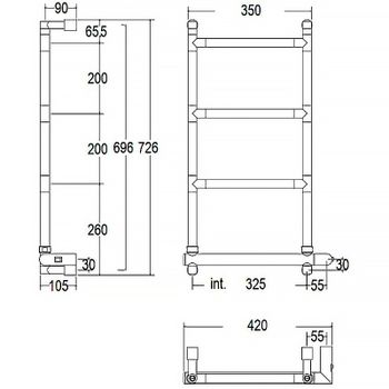 Электрический полотенцесушитель Margaroli Sereno 582-4 BOX 5823204CRNB Хром — фото 7, Электрические полотенцесушители