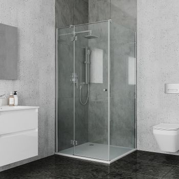 Душевой уголок Ambassador Diamond 100х100 12011106L профиль Хром стекло прозрачное — фото 1, Квадратные душевые уголки