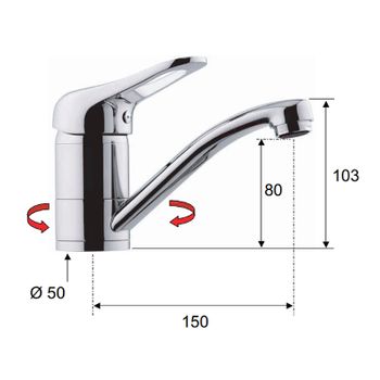 Смеситель для раковины Remer Kiss K11G Хром — фото 2, Смесители для раковины