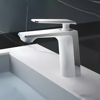 Смеситель для раковины Haiba HB10548-8 Белый Хром — фото 4, Смесители для раковины