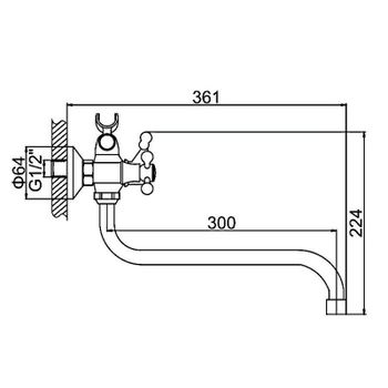 Смеситель для ванны Ledeme H27 2127L универсальный Хром — фото 2, Смеситель для ванны