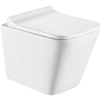 Унитаз CeramaLux 5171MW подвесной Белый матовый с сиденьем Микролифт — фото 1, Подвесные унитазы