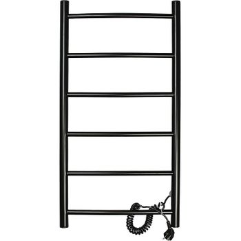 Электрический полотенцесушитель Domoterm Аврора DMT 109-6 40x80 EKR Черный матовый — фото 1, Электрические полотенцесушители