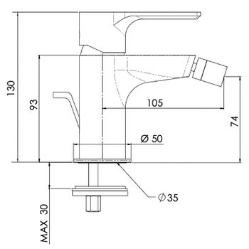 Смеситель для биде Remer Energy EY20NPO Никель матовый брашированный — фото 2, Смесители для биде