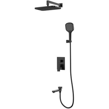 Душевая система Raglo R30.27.06 Черная матовая — фото 1, Встраиваемые душевые комплекты