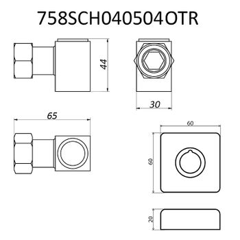 Комплект уголков Маргроид 758SCH040504OTR Хром — фото 2, Комплектующие для туалета