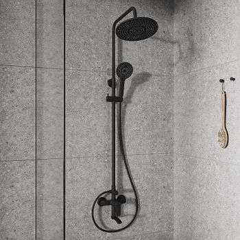 Душевая система Milardo Rora RORBL4FM06 Черная матовая — фото 8, Душевые стойки