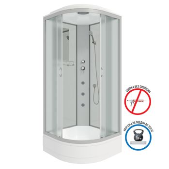 Душевая кабина Niagara Classic NG-3302-14G (100х100х215) средний поддон(26см),стекло матовое,4 места — фото 2, Душевые кабины