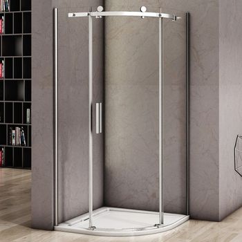 Душевой уголок Good Door Altair R-90-C-CH 90x90 профиль Хром стекло прозрачное — фото 2, Душевые уголки четверть круга