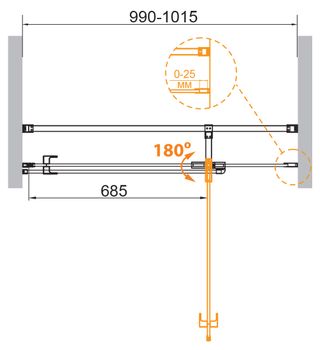 Душевая дверь CEZARES VALVOLA-B-1-100-C-Cr — фото 2, Душевые двери в нишу