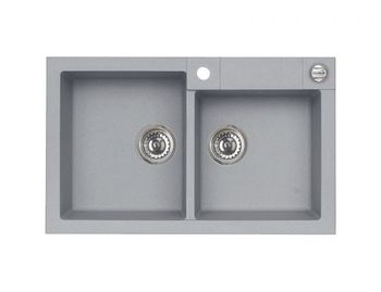 Мойка для кухни ROCK 90 GRANITAL BEIGE-G55 780x480x180;2x с сифоном 1105299, — фото 1, Кухонные мойки