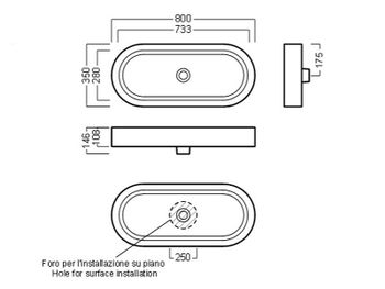 Раковина-чаша Hatria Area 80 Y0UF01 Белая — фото 3, Раковины накладные