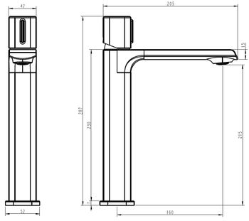 Смеситель "Abu Dhabi" д/рак, высокий,  без дон/кл, арт. ABU25 — фото 2, Смесители для раковины