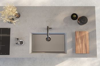 Мойка для кухни ALVEUS OMNI 40 GRANITAL CONCRETE-G81 750x450x198 с сифоном 1145083 — фото 2, Кухонные мойки