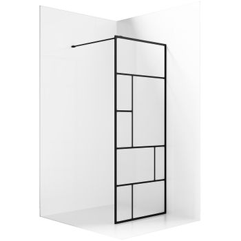 Душевая перегородка Ambassador Walk-in 100х200 15031213 профиль Черный стекло прозрачное — фото 1, Душевые перегородки