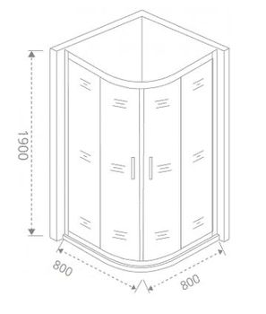 Душевой уголок Good Door Cofe R-80-C-B 80x80 КФ00001 профиль Черный стекло прозрачное — фото 2, Душевые уголки четверть круга