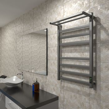 Электрический полотенцесушитель Маргроид 8110 профильный 800x500 8110-8050-5179-7024 с полкой Графит — фото 4, Электрические полотенцесушители