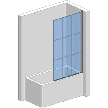 Шторка на ванну AQUAme 80 R AQM2858-R профиль Черный матовый стекло прозрачное — фото 2, Неподвижные шторки для ванной