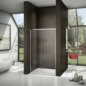 Душевая дверь в нишу Good Door Neo WTW-130-C-CH 130х185 профиль Хром стекло прозрачное — фото 1, Раздвижные душевые двери