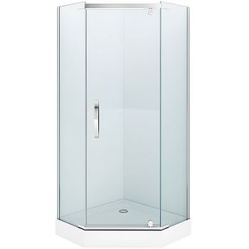 Душевой уголок Alex Baitler 100х100 AB215-100 профиль Хром стекло прозрачное — фото 1, Душевые уголки трапеция