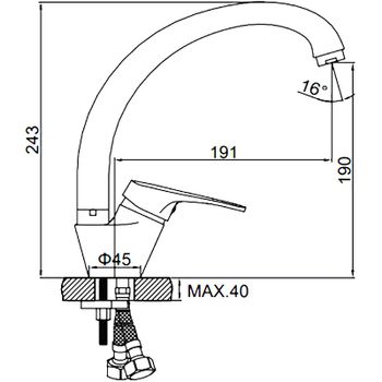 Смеситель для кухни Ledeme H13 4113L Хром — фото 2, Смесители для кухни