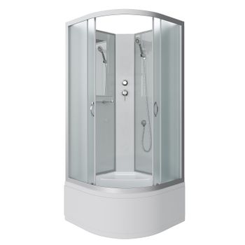 Душевая кабина Niagara Classic NG-2308-14BK (90х90х200) высокий поддон(40см),стекло матовое,4 места — фото 1, Душевые кабины