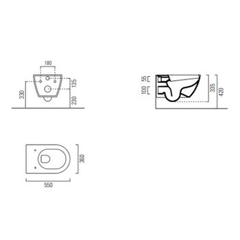 Унитаз GSI Pura 881517 подвесной Cenere opaco без сиденья — фото 2, Подвесные унитазы